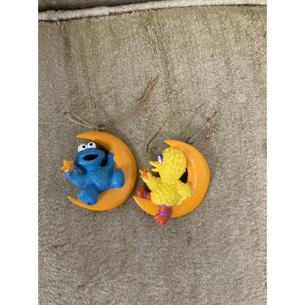 Sesame Street Christmas Ornaments Big Bird Cookie Monster 1993